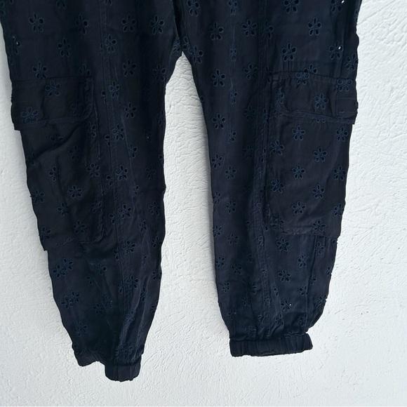Johnny Was Speir Embroidered Eyelet Jogger Pant Black Medium - Picture 3 of 9
